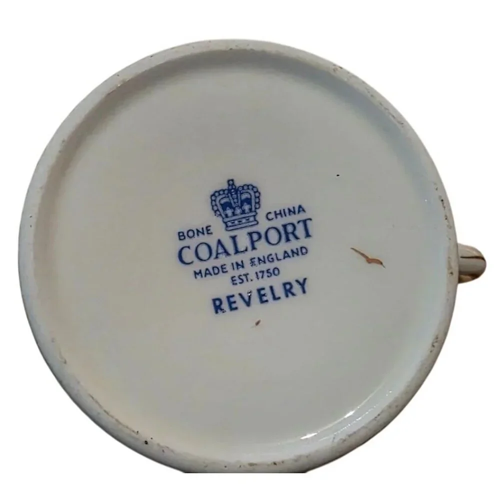 Vintage Coalport Revelry Blue Demitasse Cup & Saucer Set With Gold‎ Trim
